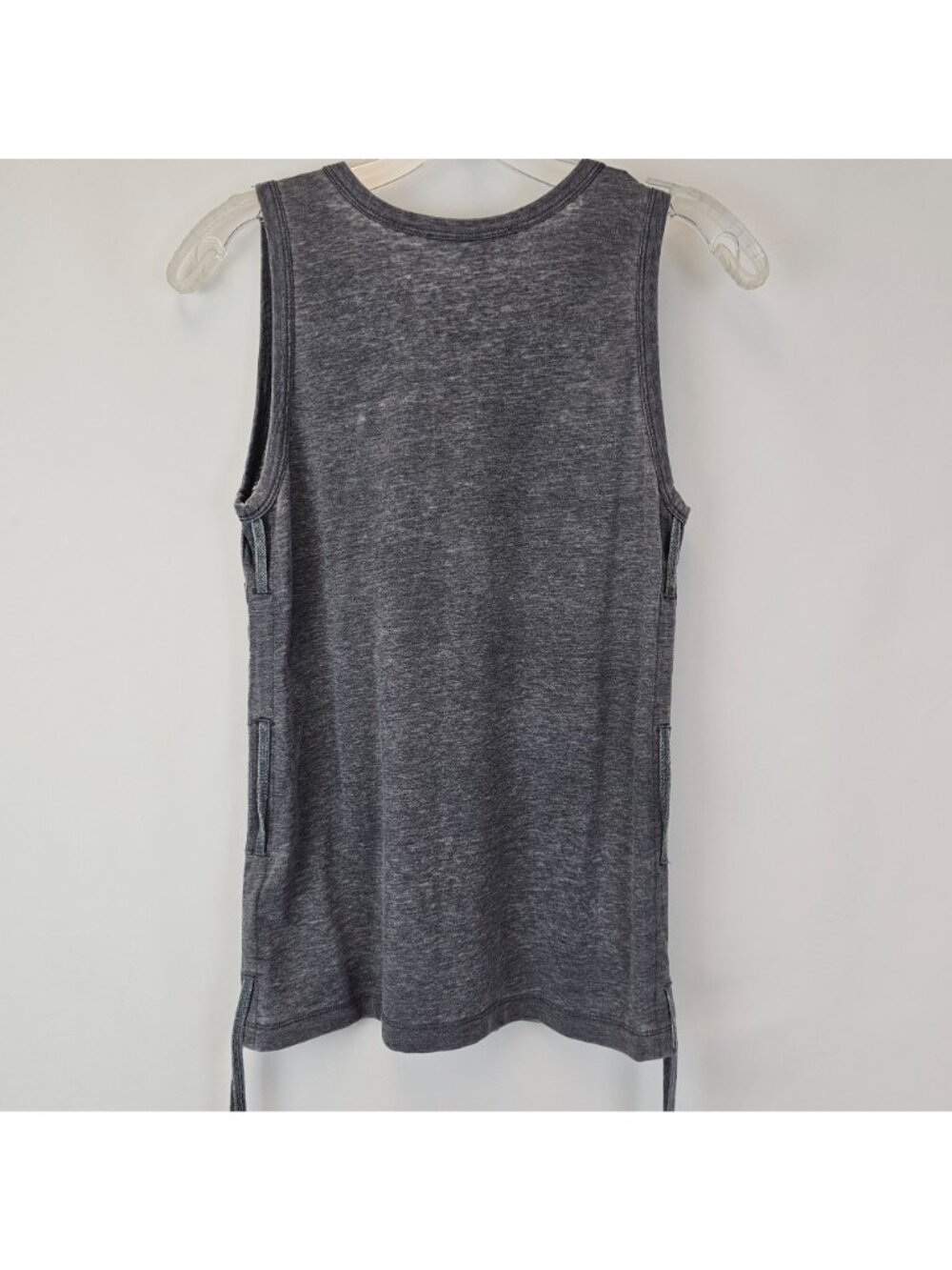 AllSaints Molly Devo Tank Womens S Gray Side Tie Sleeveless Top Athleisure - Picture 2 of 11